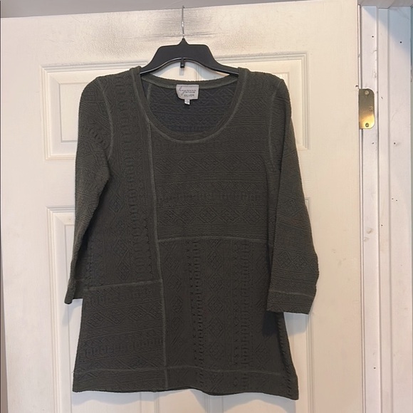 Lynn Ritchie Silver Sweater Size Small Green - Picture 1 of 7